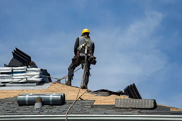 Professional Gutter Installation technician working in East Branch, NY